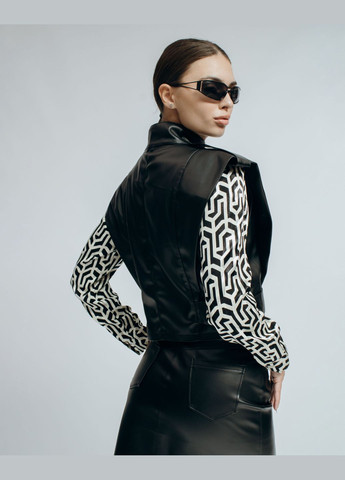 Жилет короткий кожаный черный RED EXP. (305697392)