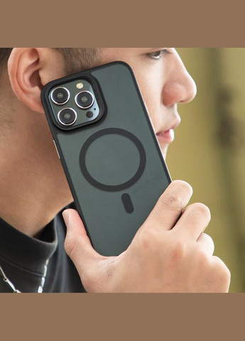 TPU+PC чехол Skin Friendly Frosted with MagSafe для Apple (6.7") Чёрный | Black Blueo iPhone 15 Pro Max (302675234)