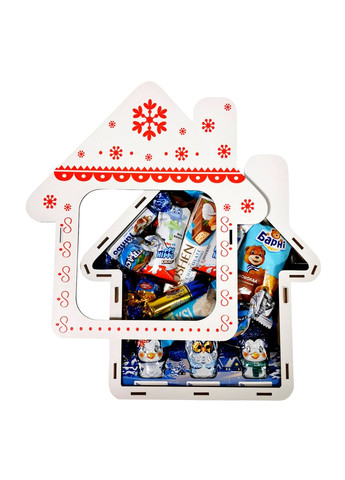 Подарунок №33/2 “Різдвяний будиночок” 880г (27х25х9см, у дерев'яній коробці) Унікальна цукерка (372656175)