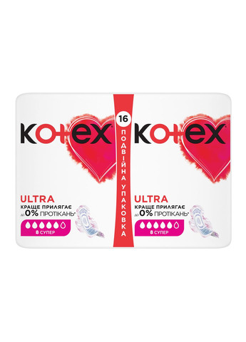 Гігієнічні прокладки (5029053542652) Kotex ultra super 16 шт. (268142693)