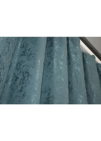 Комплект готовых штор Лен мрамор Pavliani № 1369ш Лазурный 150х250 см 2 шт (39-959) VR-Textil (381756745)