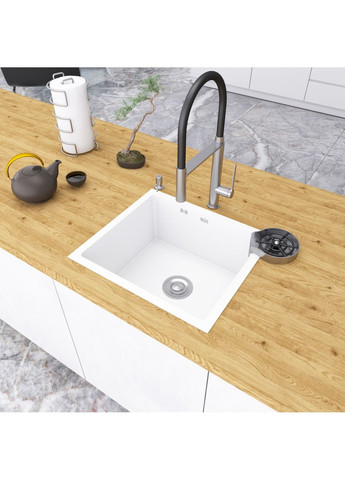 Біла кухонна мийка під стільницю 1 мм з нержавіючої сталі Nett NW-5045 (352261574)