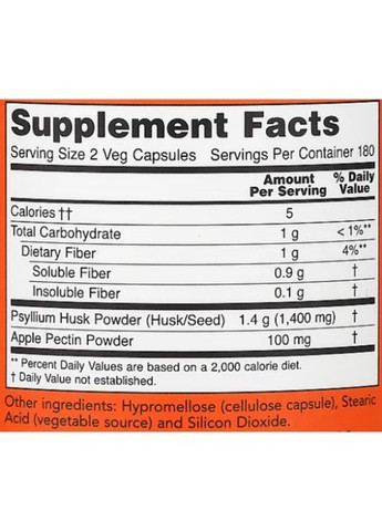 Psyllium Husk 700 mg 360 Veg Caps Now Foods (362418631)