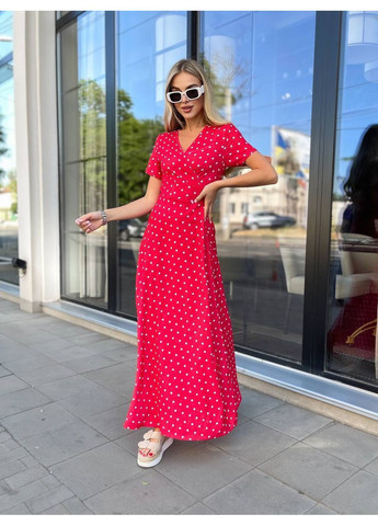 Красное праздничный платье Vione в горошек
