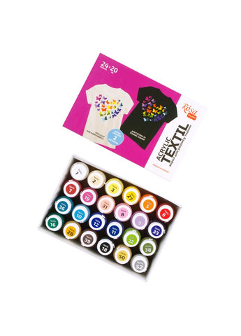 Набор красок для росписи тканей HEART 24×20мл Rosa Talent (362660474)