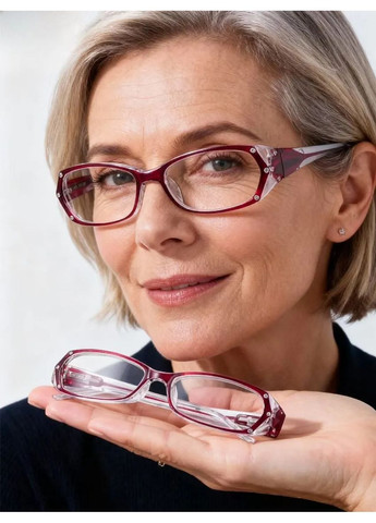 Готові жіночі пластикові окуляри для зору +1.75 для читання прозора лінза Ralph (372506768)