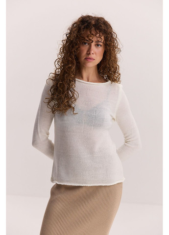 Вязаная женская кофта светло-голубая с ажурным эффектом Arjen (353305954)