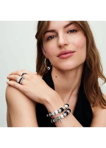 Серебряные серьги-кольца Пандора хупы для бусин 293336C00 Kabluchka (355347424)