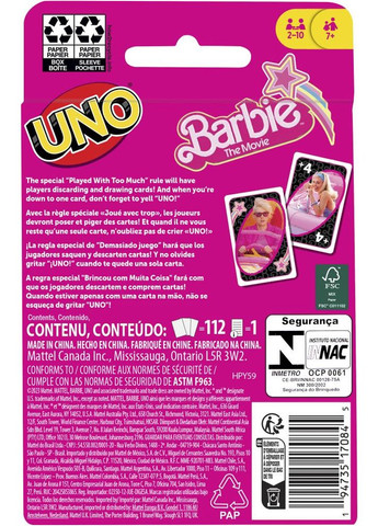 Настільна гра "Barbie у кіно" (HPY59) UNO (290841007)