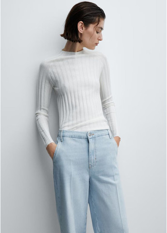 Блакитні широкі прямі рівні джинси Mango - (355268141)