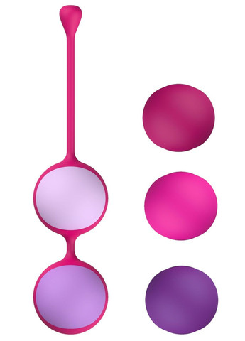 Вагінальні кульки Kewos — Cerise/Candy Violet, 5 кульок у комплекті, 15, 25, 35, 45 та 55 г Liebe (331149210)