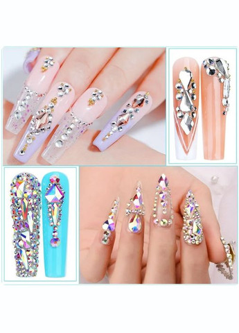 Набор стразов для ногтей 12 разных размеров с пинцет и дотс PTB12-SS4-16 XJXN (297707700)