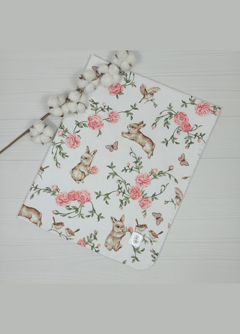 Набір для новонародженого: пелюшка, подушка і іграшки a.l.babybox Зайчики в трояндах Рожевий No Brand (308752133)