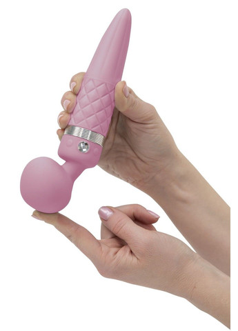 Вибромассажер 2в1 - Sultry Pink, классический массажер и вибратор с ротацией, подогрев Pillow Talk (339865908)