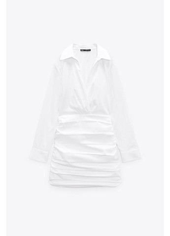 Білий коротка біла сукня-сорочка Zara