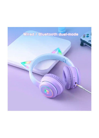 Навушники Bluetooth з підсвіткою B90 Gaming CAT with LED фіолетові Onikuma (282928383)