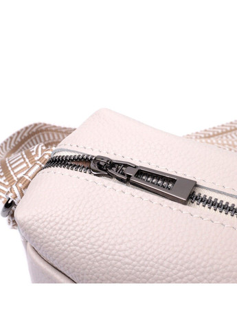 Жіноча сумка на одне відділення з натуральної шкіри 22602 Біла Vintage (297993067)