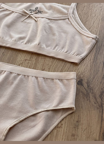 Бежевий демісезонний комплект трусики та топ для дівчинки Baykar