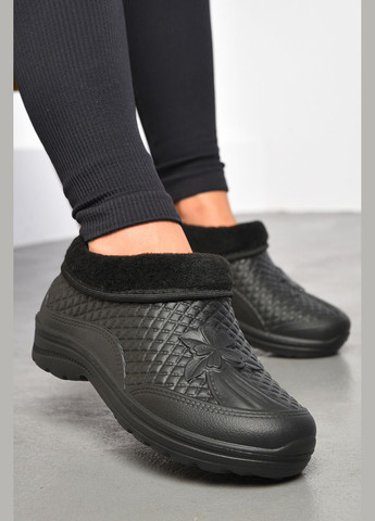 Галоши женские на меху черного цвета Let's Shop (298793520)