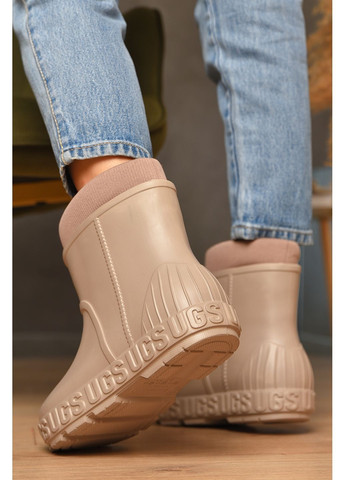 Калоші жіночі зі з`ємною шкарпеткою темно-бежевого кольору Let's Shop (362556155)