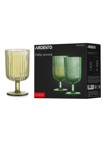 Набір келихів для вина AR2630GGR 300 мл 2 шт зелений Ardesto (364498868)