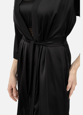Женский халат цвет черный ЦБ-00244096 Yuki (285800223)
