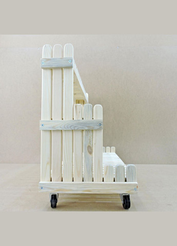 Підставка для квітів з дерева Санабрія 100 на коліщатках бланже (ЦВП-114801) No Brand (328225859)