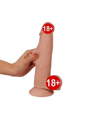 Фалоімітатор SLIDING-SKIN DILDO 21 см двошаровий зі шкірою реалістичний на присосці Lovetoy (303878618)