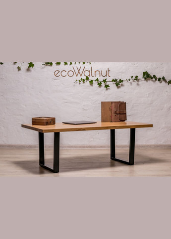 Кавовий стіл із прямокутними краями M (дуб) Дубовий столик у вітальню EcoWalnut (294342579)