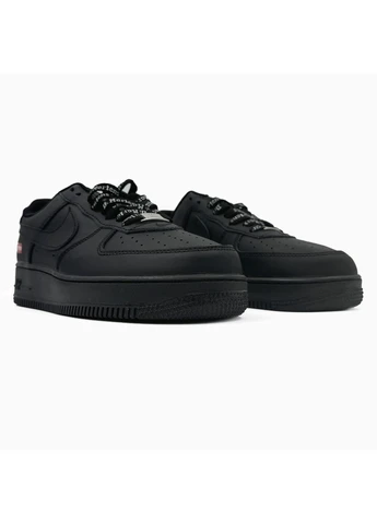 Черные демисезонные кроссовки мужские nike air force black supreme найк аир форс черные No Brand