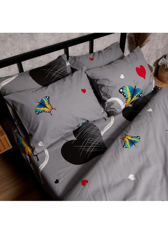 Комплект постельного белья Бязь Gold Люкс Полуторний 143х210 наволочки 2х40х60 (MS-820008870) Moon&Star Butterfly Love (356113017)