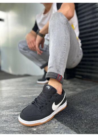 Чорні Зимовий кросівки чоловічі nike sb dunk black gum найк сб данк No Brand
