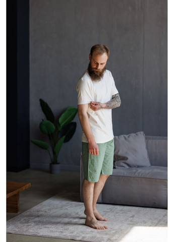 Шорты мужские в клетку для дома HOMELY зеленые Handy Wear (337715537)