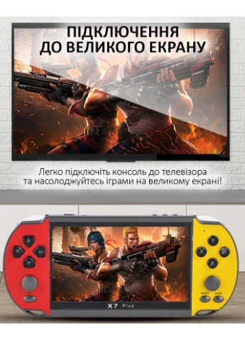 Портативна ігрова приставка X7 Plus / 5.1'' / 8Gb / 6800+ ретро ігор / підключення до TV / 1500mAh No Brand (322566660)