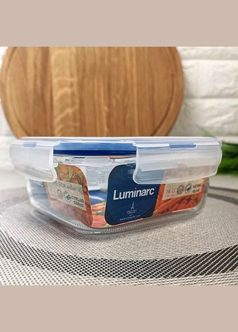 Харчовий контейнер квадратний Pure box 1220 мл з блакитною кришкою Luminarc (311224219)