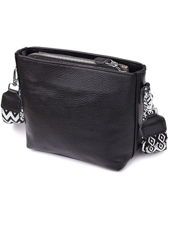 Сумка кросс-боди через плечо женская из натуральной кожи средняя Черный 38345 Vintage (355245268)