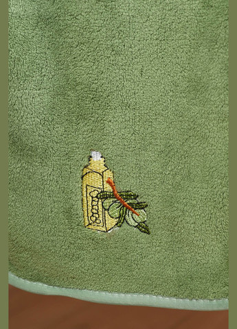 Полотенце кухонное микрофибра зеленого цвета размер 25*50 см Let's Shop рисунок зеленый