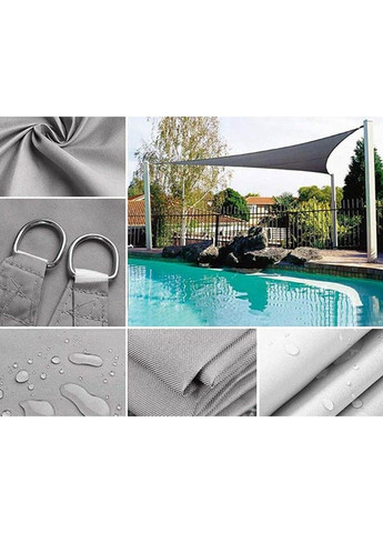 Тент навіс затінюючий трикутний 4х4х4м Оксфорд (Сірий) No Brand (332636473)