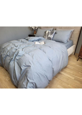 Постельное белье с резинкой Сланцево (W1011) вареный хлопок Полуторный размер, наволочки 50/70 No Brand (364219732)