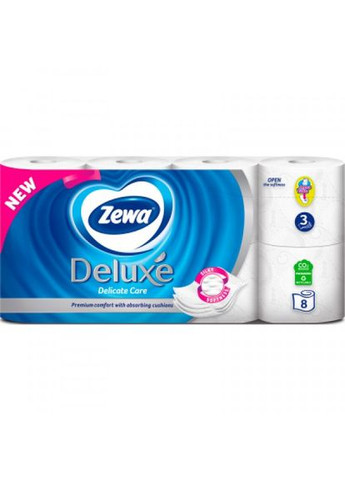 Туалетний папір Zewa deluxe білий 3 шари 8 рулонів (268144578)