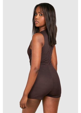 Комбінезон Boohoo однотонний коричневий
