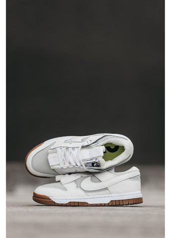 Білі Осінні кросівки чоловічі nike air dunk remastered white gum найк аір форс 1 преміум No Brand