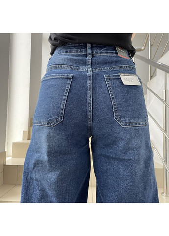 Джинси жіночі Baggy широкі стрейч завищена талія 33 сині No Brand - (361893695)
