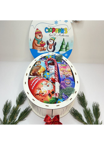 Дитячий новорічний подарунковий бокс у дерев’яній коробці у формі яйця No Brand (371813215)