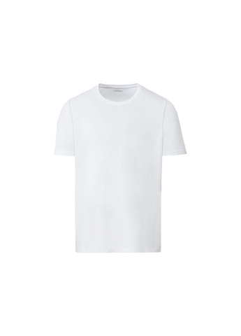Біла футболка однотонна бавовняна для чоловіка 380581 білий Livergy