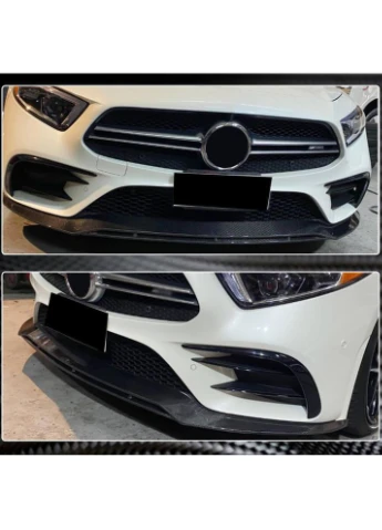 Накладки на передній бампер (для Line 2018-2020, Карбон) для Mercedes CLS C257 2018- рр AMG (391746794)