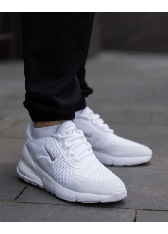 КРОССОВКИ ЖЕНСКИЕ NIKE AIR MAX 270 WHITE НАЙК АИР МАКС 270 БЕЛЫЕ No Brand белые демисезоны (392027023)