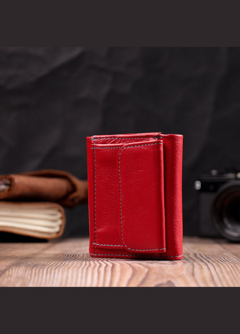 Маленький жіночий гаманець із натуральної шкіри з монетницею 19502 Червоний st leather (306881755)