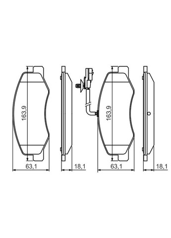 Колодки гальмівні дискові ЗАДН RENAULT MASTER III ПЛАТФОРМА/ШАСІ (EV, HV, UV) 2.3 2010.02- BO 0986494499 Bosch (354333526)