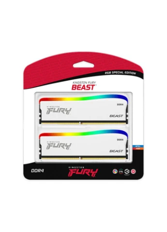 Модуль памяти для компьютера DDR4 32GB (2x16GB) 3600 MHz Beast White RGB SE Fury (ex.HyperX) (KF436C18BWAK2/32) Kingston (323013860)